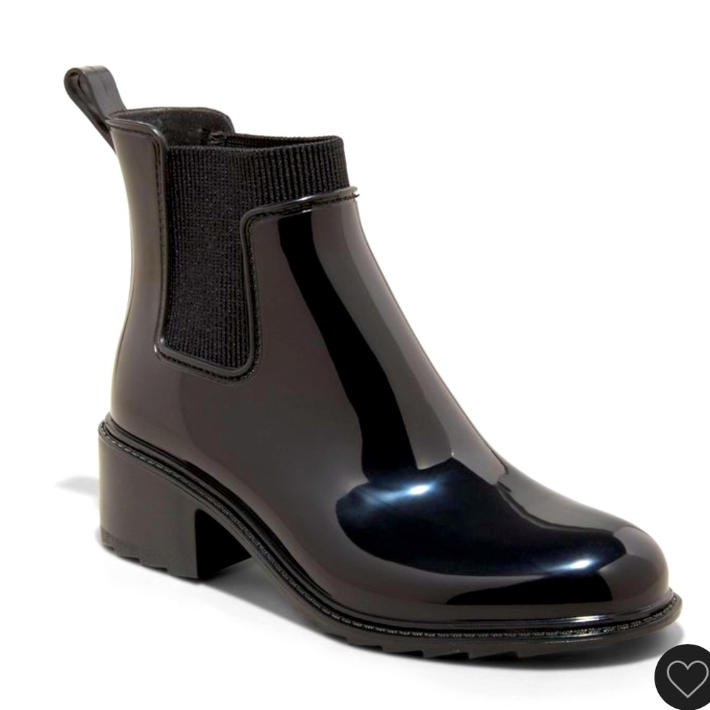 Black Chelsea Rain Boots - Size 7 - NEW
